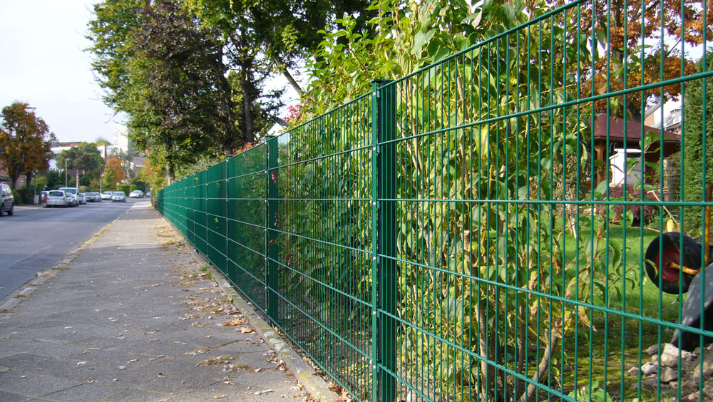 Doppelstabmattenzaun Gartenzaun Gittermatten grün 25 Meter Höhe 163 cm