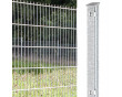 10 Meter Zaun Komplettset, verzinkt (silberfarben), 1230 mm, 8/6/8 mm
