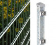 Doppelstabmattenzaun komplett verzinkt (silberfarben)