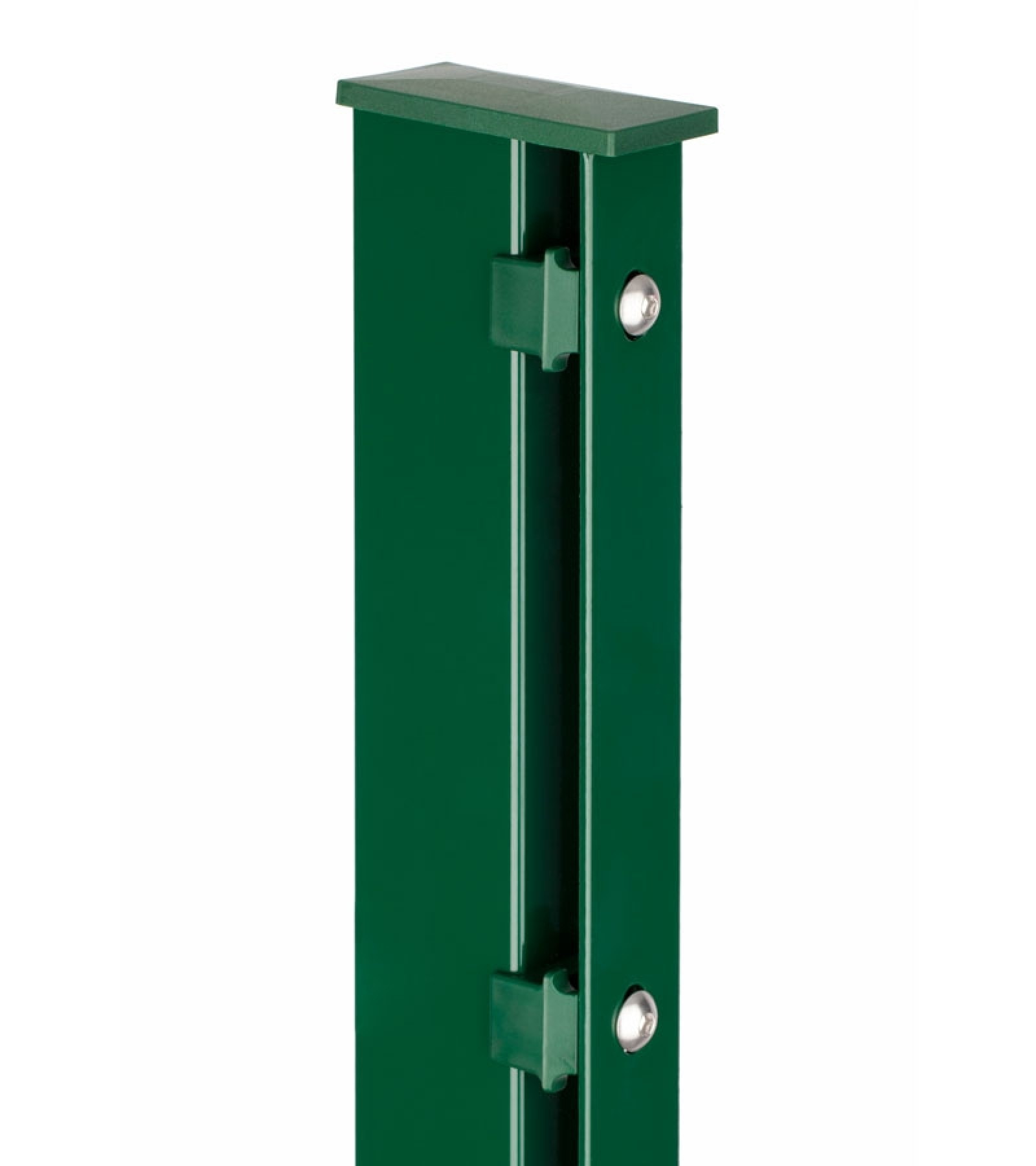 123cm, Grün inkl Pfosten für Doppelstabmatten Gittermatte Grün RAL 6005/für Zaunfeld mit 83cm 203cm Höhe/mit Übermaß zum Einbetonieren insgesamt Zubehör 130cm - 260cm