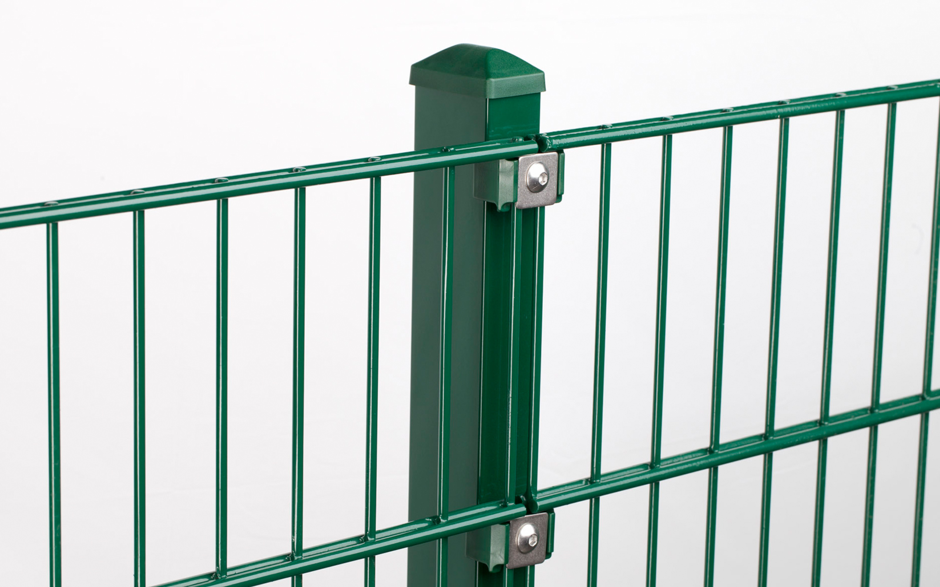 Gartenzaun Hoftor Pfosten Grün für Doppelstab-Mattenzaun Höhe 123cm Zubehör 