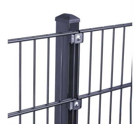 Komplettzaun mit Doppelstabmatten und Zaunpfosten FA-P