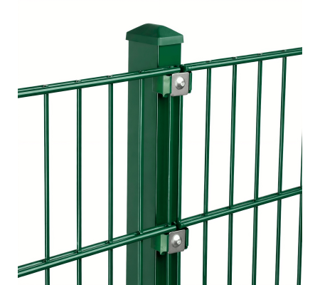 Komplettzaun mit Doppelstabmatten und Zaunpfosten FA-P