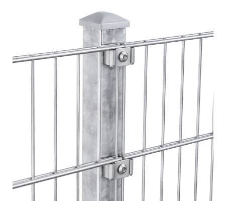 Komplettzaun mit Doppelstabmatten und Zaunpfosten FA-P