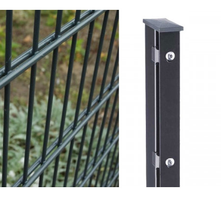 Doppelstabmattenzaun komplett Anthrazit RAL 7016