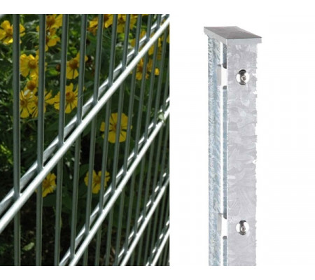 Doppelstabmattenzaun komplett verzinkt (silberfarben)