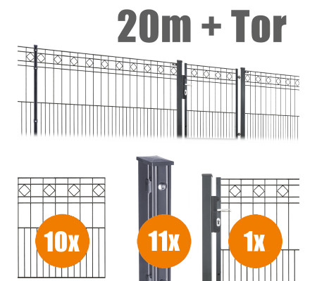Schmuckzaun Typ Dallas Komplettpaket inkl. Zauntor