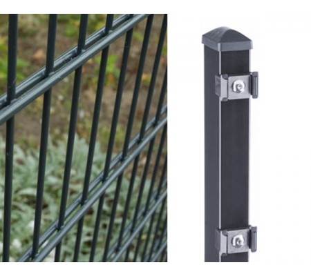 Doppelstabmatten Zaun + Pfosten expro P anthrazit RAL 7016