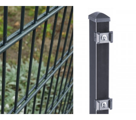 Doppelstabmattenzaun komplett Anthrazit RAL 7016