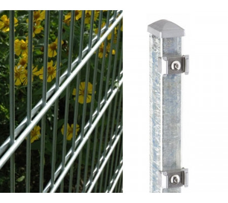 Doppelstabmattenzaun komplett verzinkt (silberfarben)