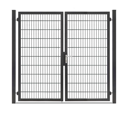 Gartentor Hoftor Doppelstabmatentor Rohrrahmentor Profi-Max 2 flg. Lichte Weite: 2140 mm Anthrazit RAL 7016