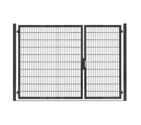 Gartentor Hoftor Doppelstabmatentor Rohrrahmentor Profi-Max 2 flg. Lichte Weite: 2890 mm Anthrazit RAL 7016
