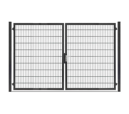 Gartentor Hoftor Doppelstabmatentor Rohrrahmentor Profi-Max 2 flg. Lichte Weite: 3140 mm Anthrazit RAL 7016