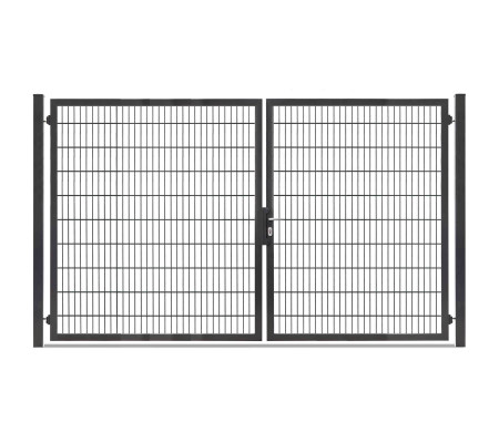 Gartentor Hoftor Doppelstabmatentor Rohrrahmentor Profi-Max 2 flg. Lichte Weite: 3390 mm Anthrazit RAL 7016