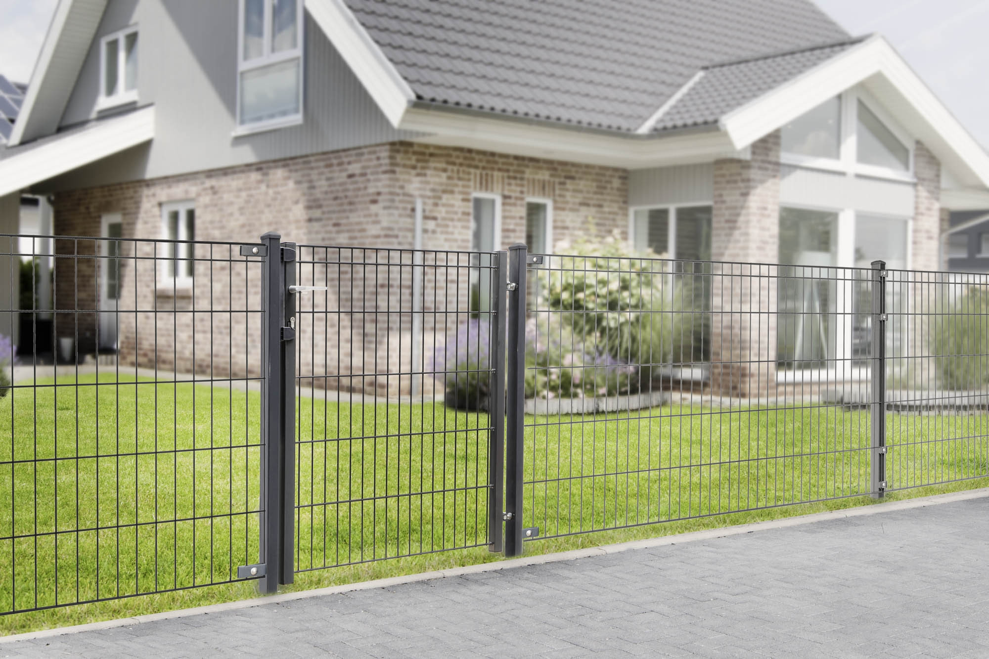 Leichter Doppel- Einstabgittermatten Zaun Komplettpaket