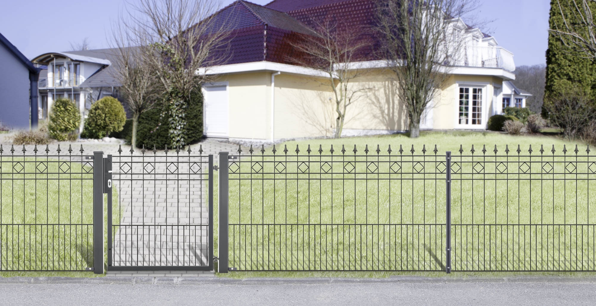 Boston Schmuckzaun Komplettpaket mit Tor