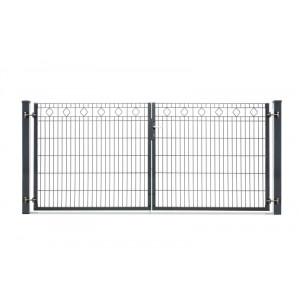 Schmuckzauntor Barcelona 2 flg. Lichte Weite 3280 mm - Anthrazit RAL 7016
