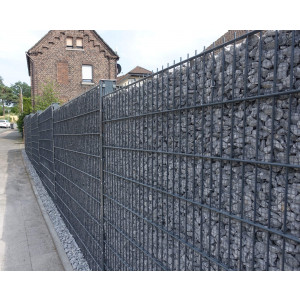 Gabionen Steinzaun Schmal Inkl Pfosten Zum Einbetonieren Oder Mit Fussplatte