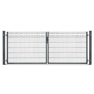 Schmuckzauntor Rom 2 flg. Lichte Weite 3280 mm - Anthrazit RAL 7016