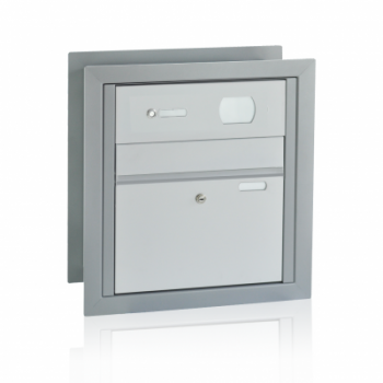 Gabionenbriefkasten für Doppelpfosten 120 mm, Hausnummerschild, Klingeltaster, Namenschild - Anthrazit RAL 7016