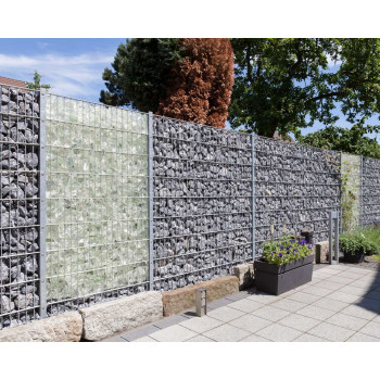 Gabionen / Steinzaun Standard inkl. Pfosten 120x40 mm zum einbetonieren