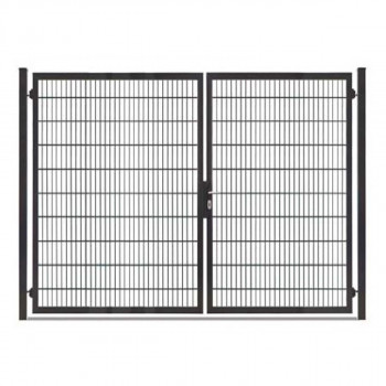 Gartentor Hoftor Doppelstabmatentor Rohrrahmentor Profi-Max 2 flg. Lichte Weite: 3140 mm Anthrazit RAL 7016