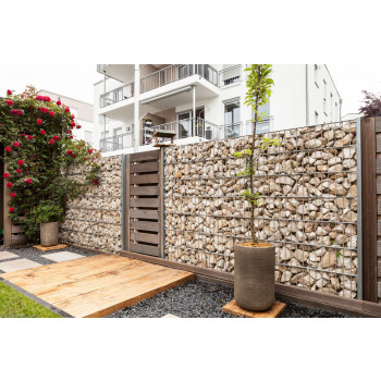 10 Meter Gabionen Saphir komplett inkl. Profilbleche mit Fussplatte