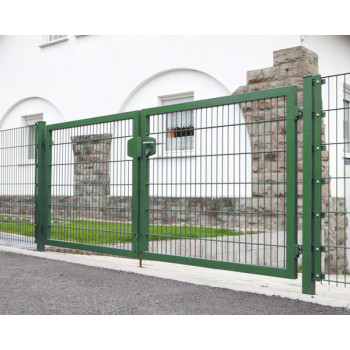 Rohrrahmentor Profi 2 flg. Lichte Weite: 500 cm - Grün RAL 6005