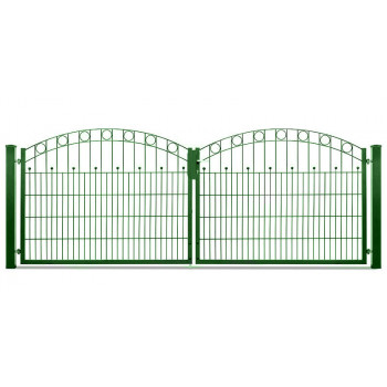 Schmuckzauntor Wien 2 flg. Lichte Weite 3280 mm - Grün RAL 6005