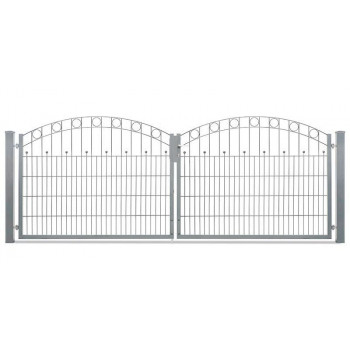 Schmuckzauntor Wien 2 flg. Lichte Weite 3280 mm - verzinkt (silberfarben)
