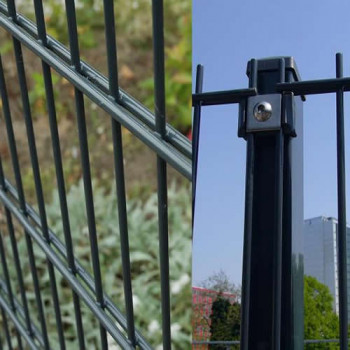 17,5 Meter Doppelstabmattenzaun komplett (anthrazit)