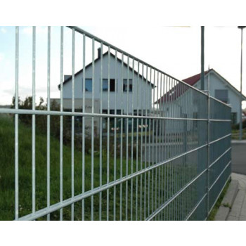 100 Meter Doppelstabmattenzaun komplett verzinkt (silberfarben) 