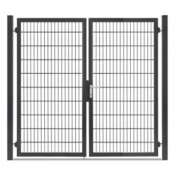 Gartentor Hoftor Doppelstabmatentor Rohrrahmentor Profi-Max 2 flg. Lichte Weite: 2140 mm Anthrazit RAL 7016