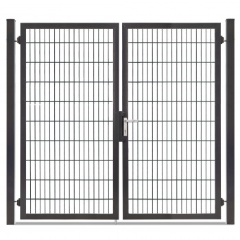 Rohrrahmentor Profi-Max 2 flg. Lichte Weite: 2140 mm Höhe 2000 mm verzinkt (silberfarben)