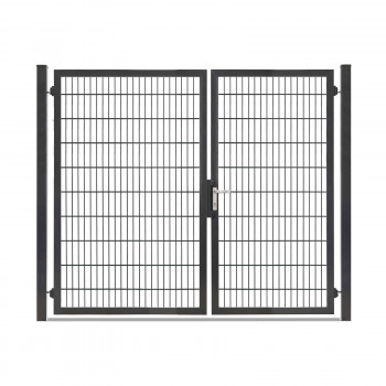 Gartentor Hoftor Doppelstabmatentor Rohrrahmentor Profi-Max 2 flg. Lichte Weite: 2140 mm Anthrazit RAL 7016