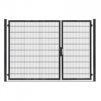 Gartentor Hoftor Doppelstabmatentor Rohrrahmentor Profi-Max 2 flg. Lichte Weite: 2890 mm Anthrazit RAL 7016