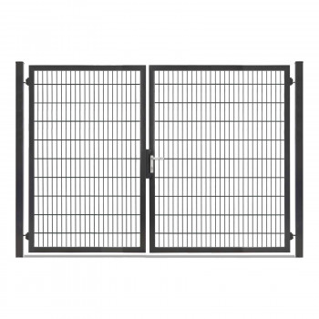 Gartentor Hoftor Doppelstabmatentor Rohrrahmentor Profi-Max 2 flg. Lichte Weite: 2140 mm Anthrazit RAL 7016