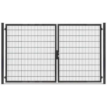 Rohrrahmentor Profi-Max S 2 flg. Lichte Weite: 3390 mm asymmetrisch Höhe 2000 mm Anthrazit RAL 7016