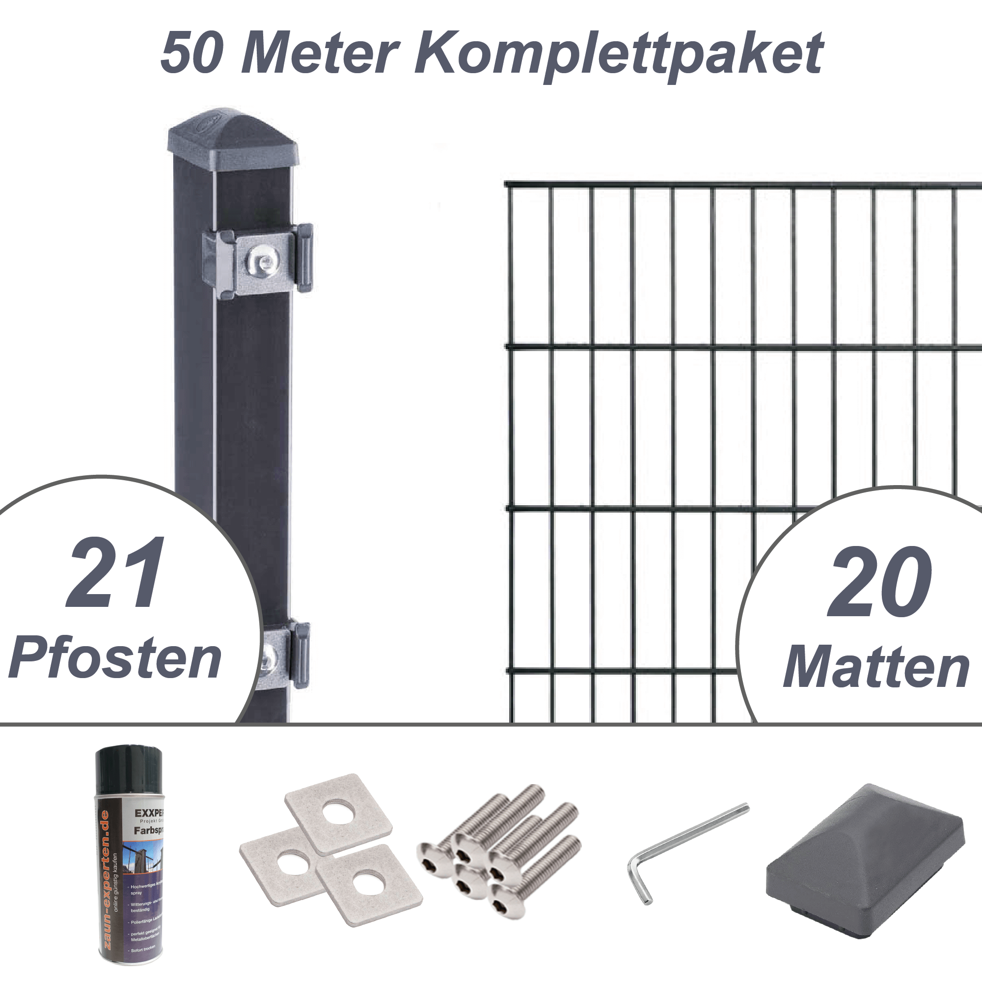 Gartenzaun Doppel Stab Matten Zaun Gitterzaun inkl. Pfosten Eisenzaun