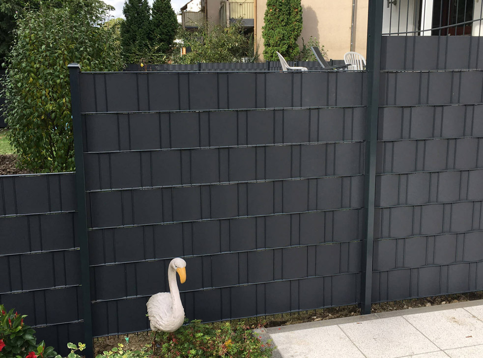 Kunststoff Sichtschutz Streifen Doppelstabmatten Zaun 1 Streifen je 2520 mm