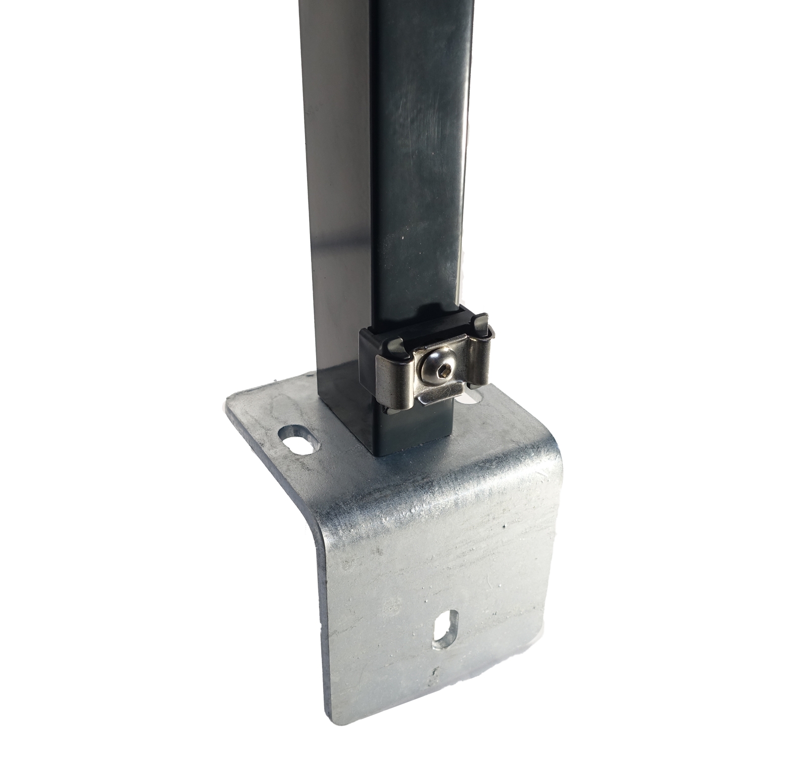 Winkelfussplatte Bodenplatte Zaunfuß Dübelplatte Pfostenadapter Doppelstabmatten - Bild 13 von 16