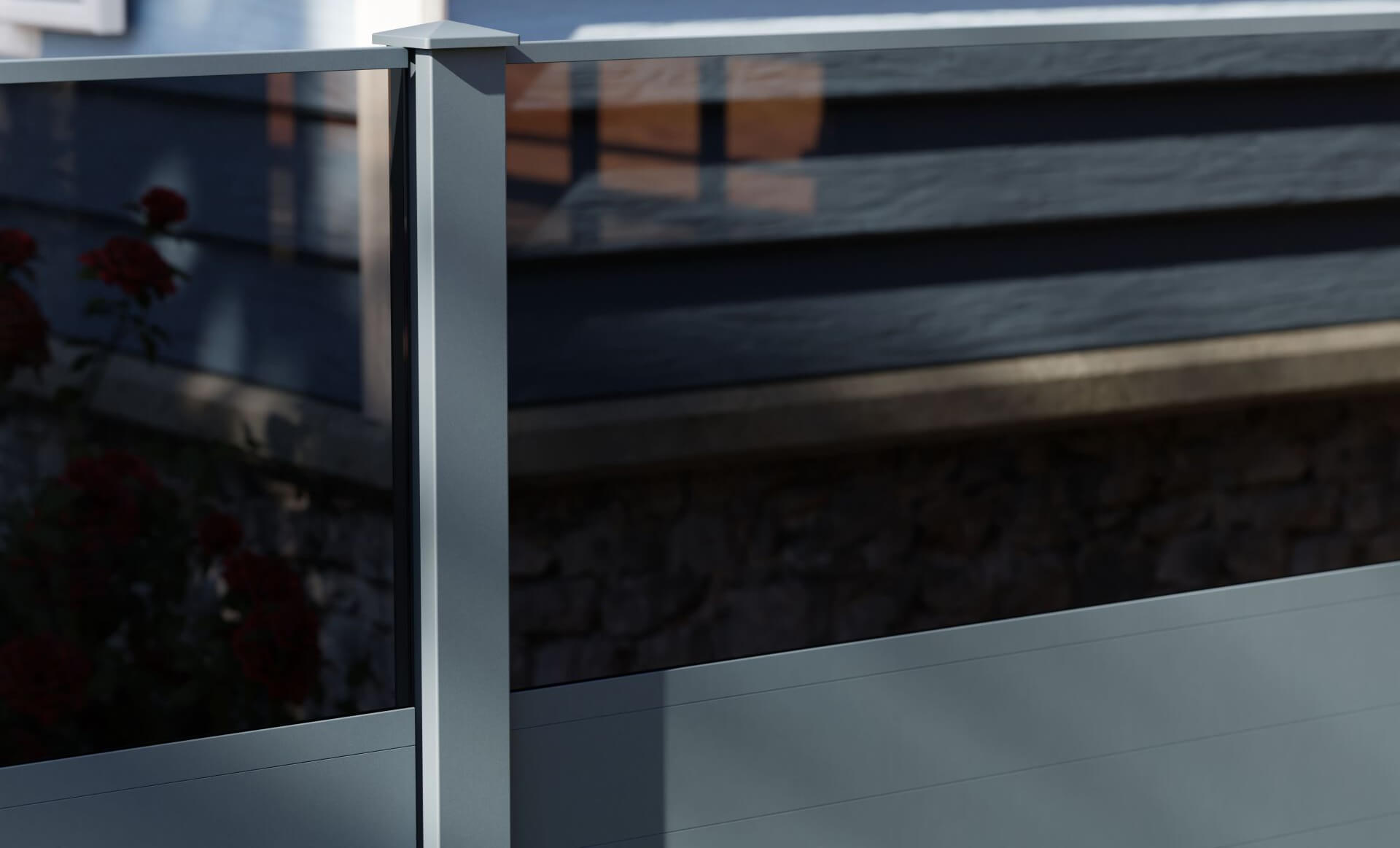Distanz Höhe zwischen Windschutz Paneele Aluminium Zaun
